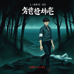 An elongated manhwa-style book cover for a mystery novel titled 'El Libro De Los Desaparecidos'