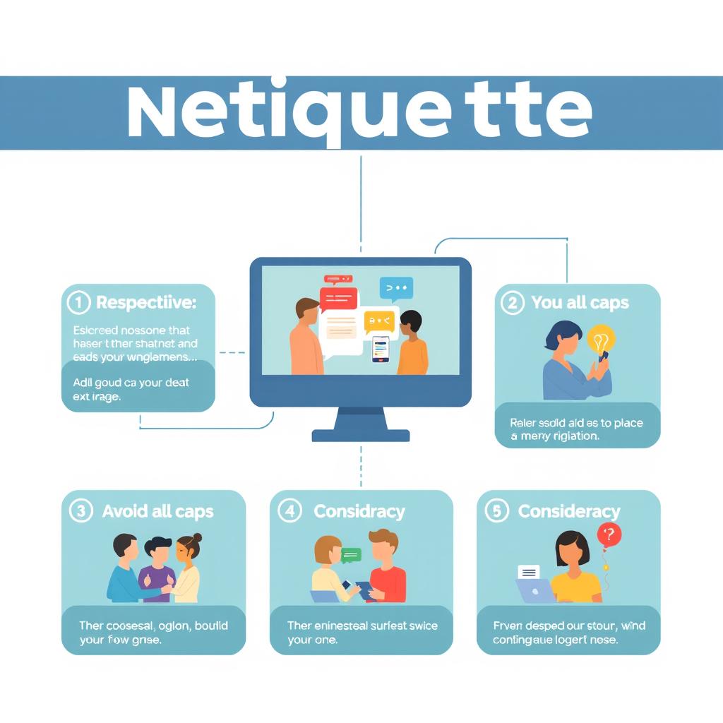 A visually appealing and informative infographic about netiquette rules