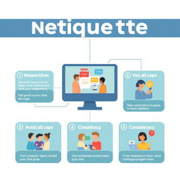 A visually appealing and informative infographic about netiquette rules