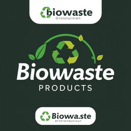 A modern and sleek logo design featuring biowaste products