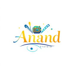 A beautifully designed studio logo featuring the name 'Anand' in elegant, modern typography