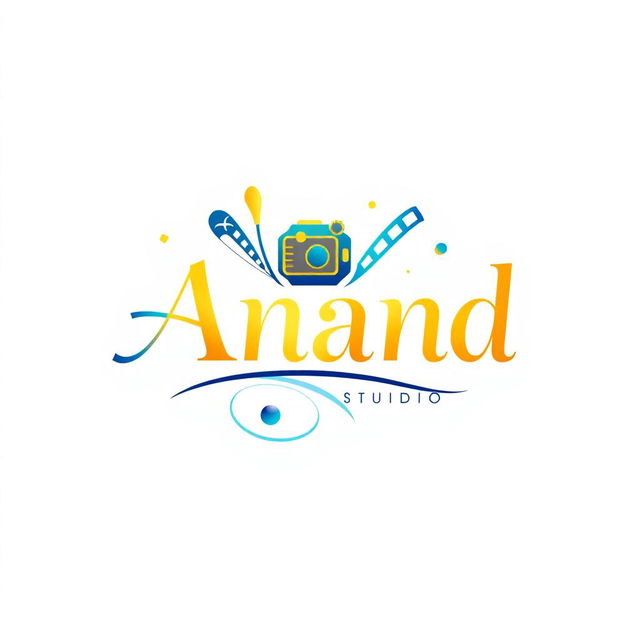 A beautifully designed studio logo featuring the name 'Anand' in elegant, modern typography
