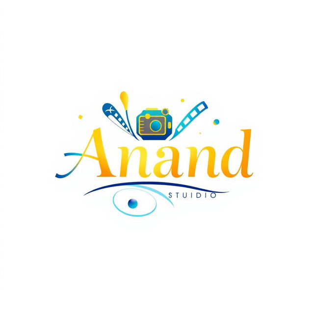 A beautifully designed studio logo featuring the name 'Anand' in elegant, modern typography