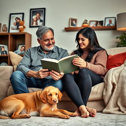 A warm and loving family scene featuring a father and mother