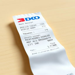 A detailed and realistic depiction of a BDO bank receipt issued by Ricky Azores Hidalgo