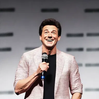 He told a funny joke but had to americanise it so that the audience would understand the cultural references.