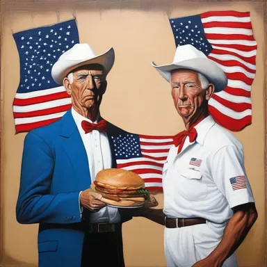 The artist decided to americanise the iconic painting by adding elements of American culture.