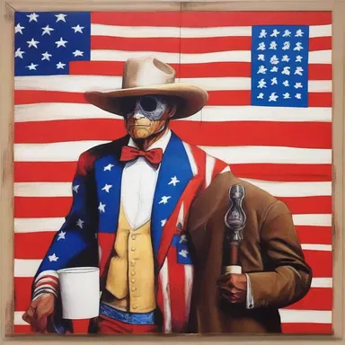 The artist decided to americanise the iconic painting by adding elements of American culture.