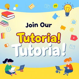 A colorful and engaging banner for an online tutorial, featuring visually appealing graphics and icons that represent learning, such as books, laptops, and lightbulbs