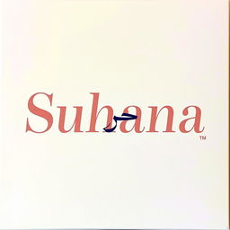 The name "Suhana" beautifully displayed in an elegant font, centered on the canvas, with the word "سہانہ" in Urdu artfully placed in the center of the name, creating a harmonious blend of cultures