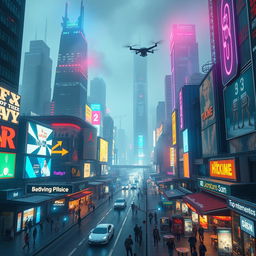 A vibrant, futuristic metropolis inspired by 20th century fox, filled with neon lights and a vivid electric pulse