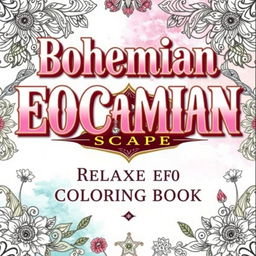 A beautiful and inviting book cover for 'Bohemian Escape: Relaxing Coloring Book'