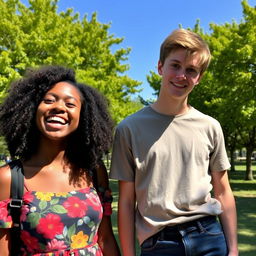 A candid portrait of two friends standing side by side