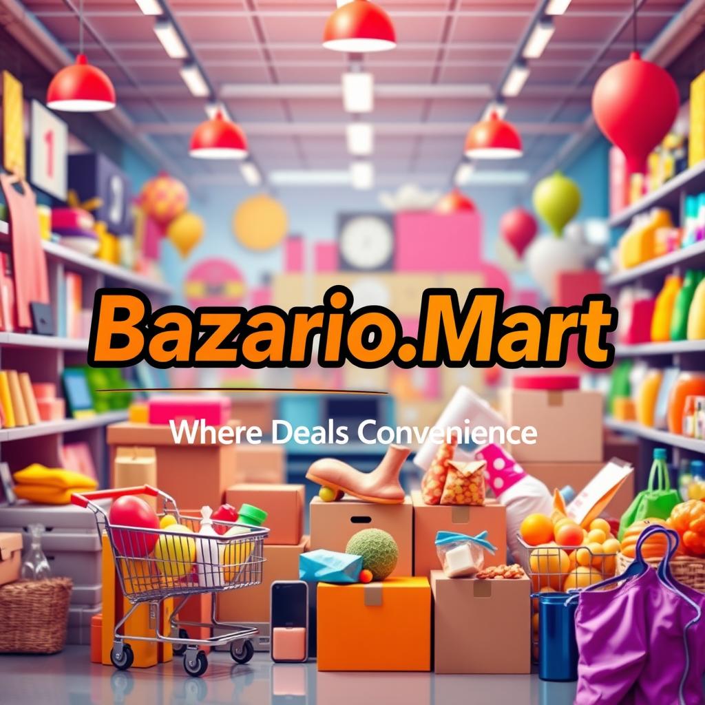 An eye-catching cover photo for an online wholesale store named 'Bazario