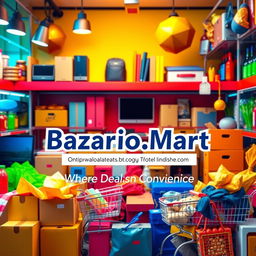 An eye-catching cover photo for an online wholesale store named 'Bazario