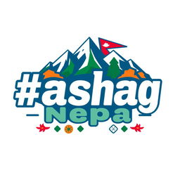 A modern and stylish logo featuring the phrase 'hashtag Nepal' in bold, creative typography