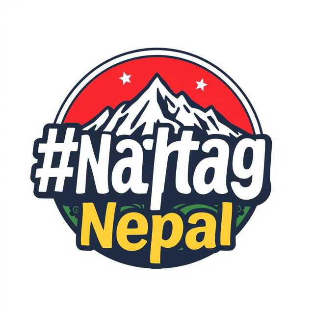 A modern and stylish logo featuring the phrase 'hashtag Nepal' in bold, creative typography