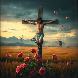 A dramatic book cover featuring a hand-painted or oil painting style