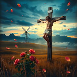 A dramatic book cover featuring a hand-painted or oil painting style