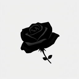 A simple yet haunting logo featuring a black rose with an elegant stem