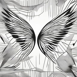 An abstract representation of wings, this time illustrated with a black and white sharpie