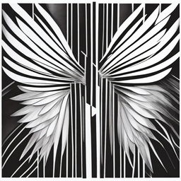 An abstract representation of wings, this time illustrated with a black and white sharpie