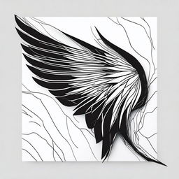 An abstract representation of wings, this time illustrated with a black and white sharpie