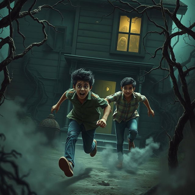 Sohag and his friend Tuhin are fleeing from the haunted house in sheer terror