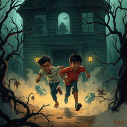 Sohag and his friend Tuhin are fleeing from the haunted house in sheer terror