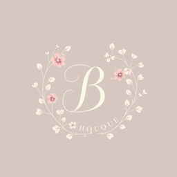 A beautiful and elegant logo design featuring soft pastel colors, incorporating floral elements and elegant typography