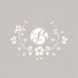 A beautiful and elegant logo design featuring soft pastel colors, incorporating floral elements and elegant typography