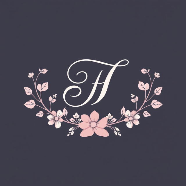 A beautiful and elegant logo design featuring soft pastel colors, incorporating floral elements and elegant typography