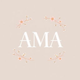 A lovely and elegant logo design prominently featuring the letters 'AMA' in a stylish and readable font