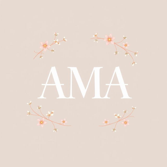 A lovely and elegant logo design prominently featuring the letters 'AMA' in a stylish and readable font