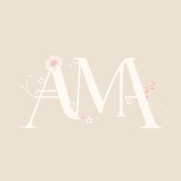 A lovely and elegant logo design prominently featuring the letters 'AMA' in a stylish and readable font
