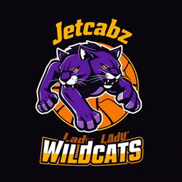 A bold and dynamic logo design for a basketball team named 'Jetcabz Lady Wildcats'