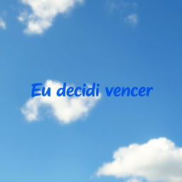 A serene blue sky background with a few fluffy white clouds scattered throughout