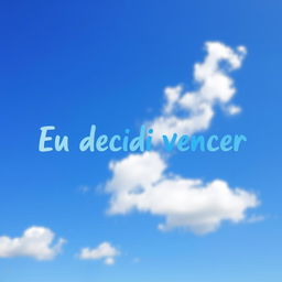 A serene blue sky background with a few fluffy white clouds scattered throughout