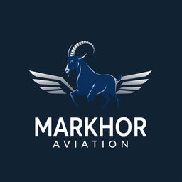 A sleek and modern logo design for 'Markhor Aviation'