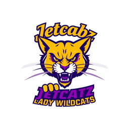 A striking logo design for a basketball team named 'Jetcabz Lady Wildcats'