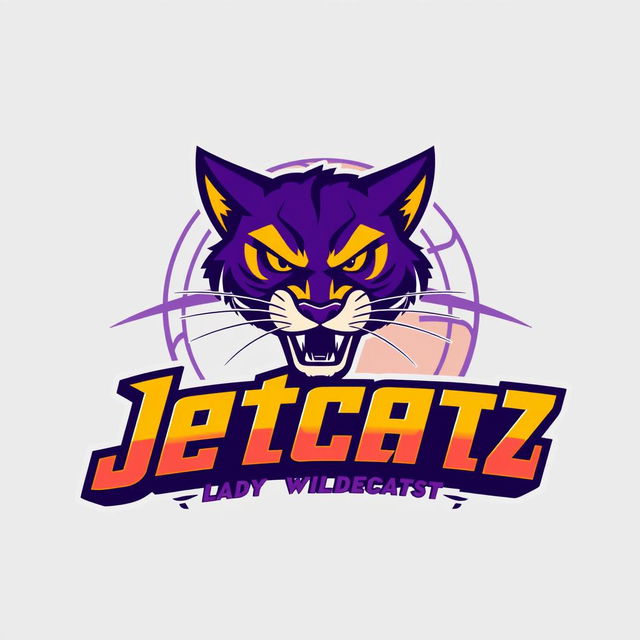 A striking logo design for a basketball team named 'Jetcabz Lady Wildcats'