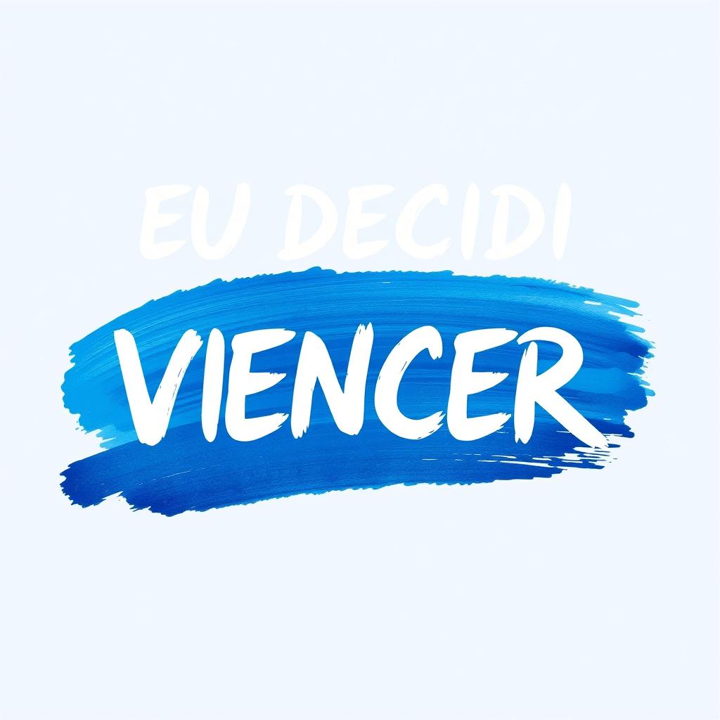 The phrase 'EU DECIDI VENCER' is prominently positioned at the top of the image, with a fluid, bold font style