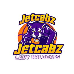 A vibrant and impactful logo design for a basketball team called 'Jetcabz Lady Wildcats'