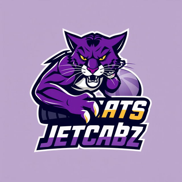 A bold and dynamic logo design for a basketball team named 'Jetcabz Lady Wildcats'