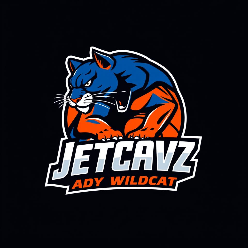 A striking and energetic logo design for a basketball team called 'Jetcabz Lady Wildcats'