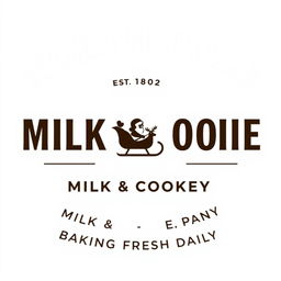 A clean, minimal design for 'NORTH POLE MILK & COOKIE COMPANY'