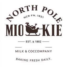A clean, minimal design for 'NORTH POLE MILK & COOKIE COMPANY'
