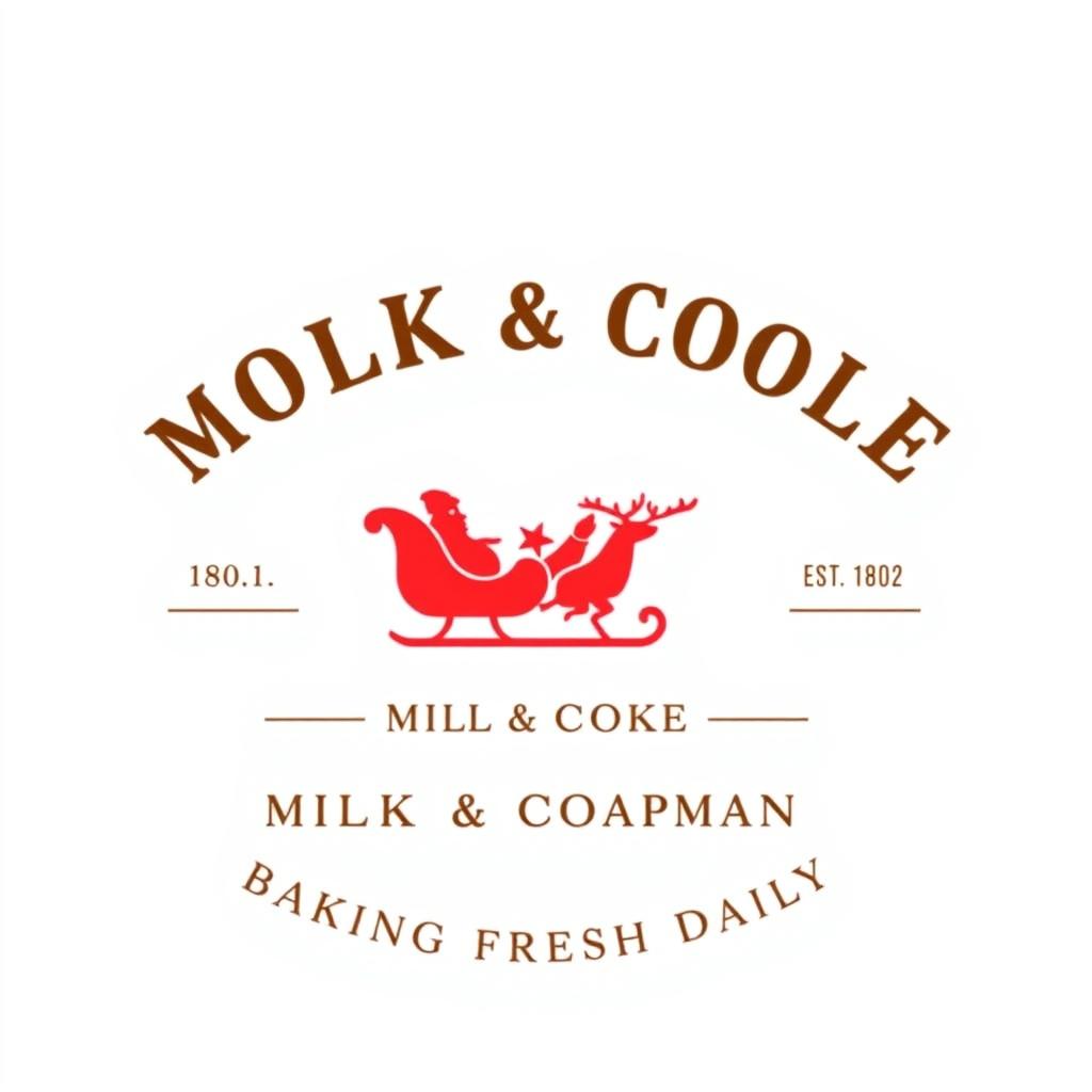 A clean, minimal design for 'NORTH POLE MILK & COOKIE COMPANY'