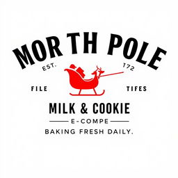 A clean, minimal design for 'NORTH POLE MILK & COOKIE COMPANY'