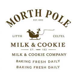 A clean, minimal design for 'NORTH POLE MILK & COOKIE COMPANY'
